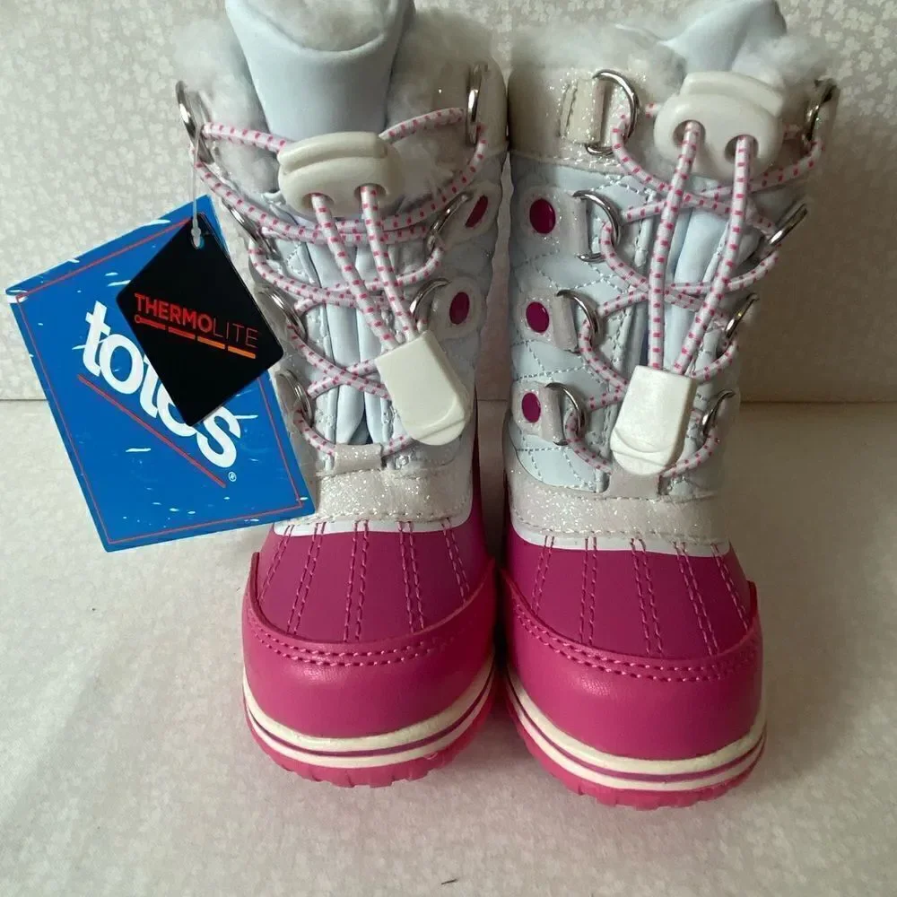 TOTES Girls Toddler Waterproof Winter Galaxy Mid Shaft Boots